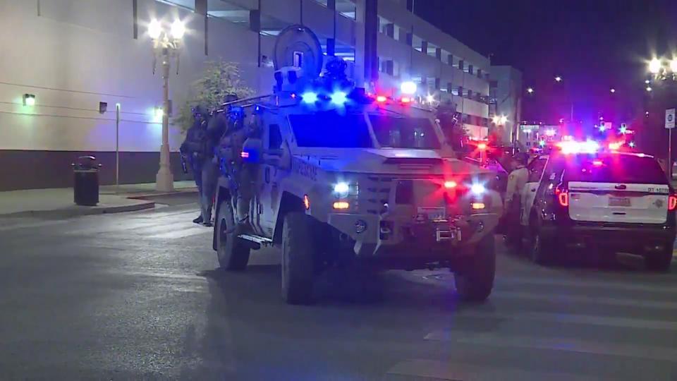 A protest took place in downtown Las Vegas on Wednesday, June 11, 2025. (KLAS)