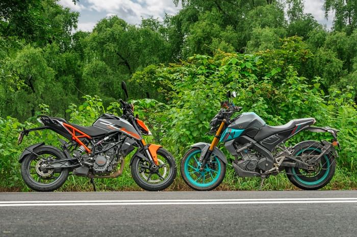 KTM 160 Duke head to head with Yamaha MT15