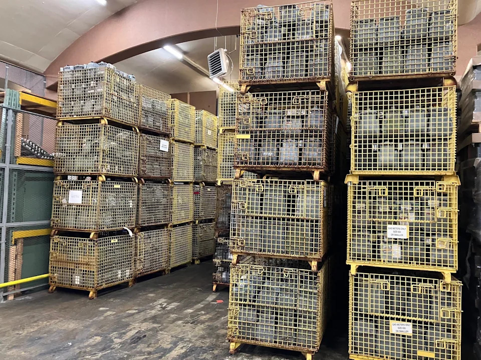 Some of flood-damaged natural gas meters are being stored in We Energies facilities.