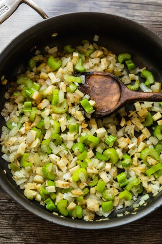 Saute onion and celery