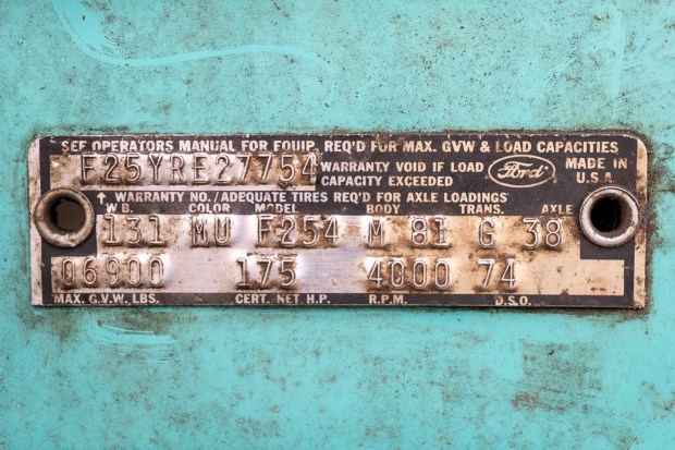 No Reserve: 1969 Ford F-250 Ranger Camper Special